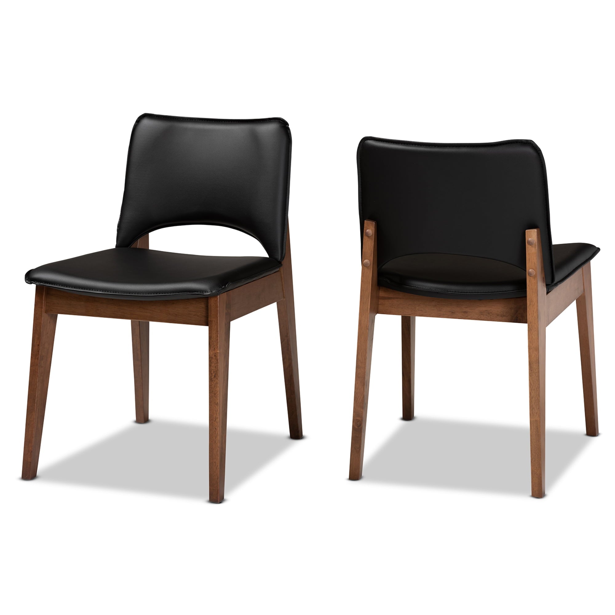 Baxton Studio Afton Dining Chair， Set of 2， Black