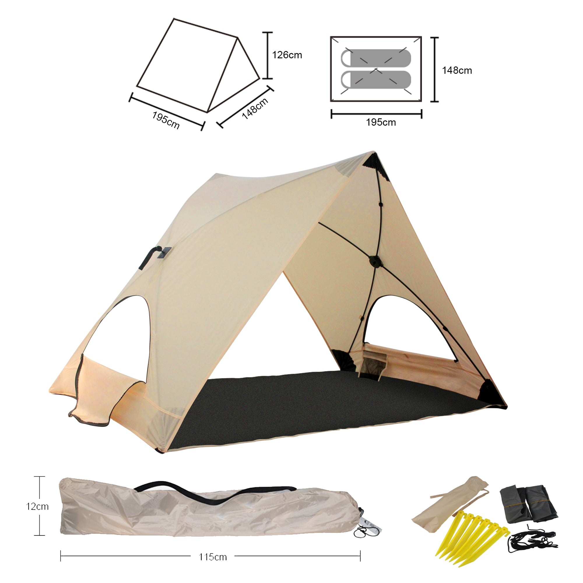 Vivzone 2 Seconds Easy Beach Tent for 2-3 person with UV Protection