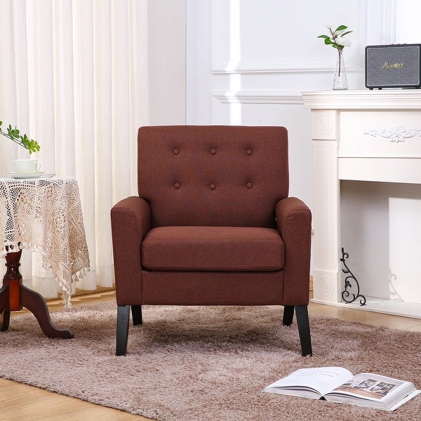 Accent Chair for Living Room， Bedroom Button Tufted Upholstered Comfy Reading Accent Chairs Sofa