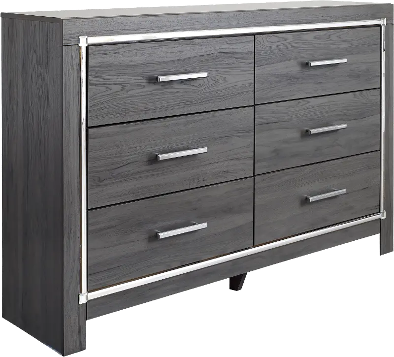 Halo Gray and Chrome Dresser