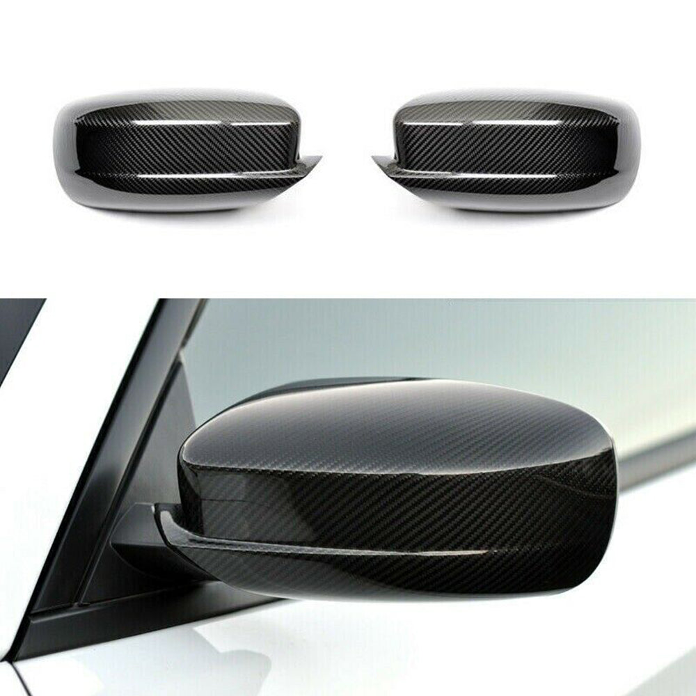 Rear View Mirror Covers Cap， Black Carbon Fiber Look ABS Plastic Smooth Surface Left and Right Mirror Covers for Chrysler 300 2011-2019， 200 2011-2014， for Dodge Charger 2011-2020