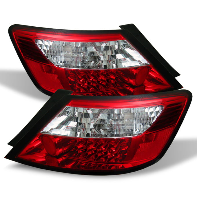 Fits 06-08 Honda Civic 2Dr Coupe Ex Lx Si JDM Red Clear LED Tail Lights Lamp Set