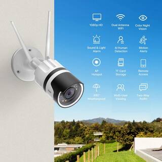 ZOSI Wireless 1080p Outdoor Smart Wi-Fi Security Camera PIR Motion Detection 1NC-1902F-W-US