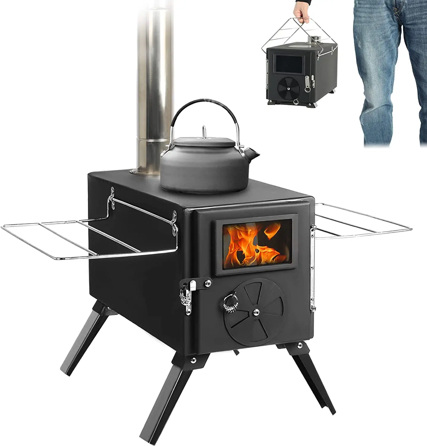 HOT! China Smokeless Small Chimneys Stainless Steel Wood Burning Portable Hiking Cooking Camp Camping Stove jack