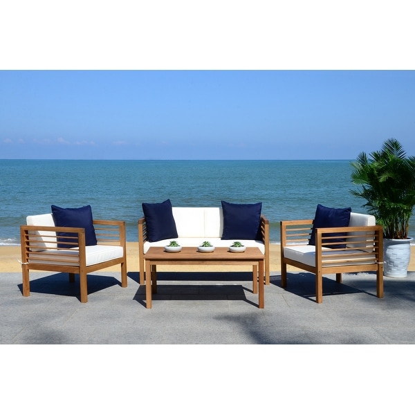 SAFAVIEH Outdoor Living Alda 4piece Set with Accent Pillows