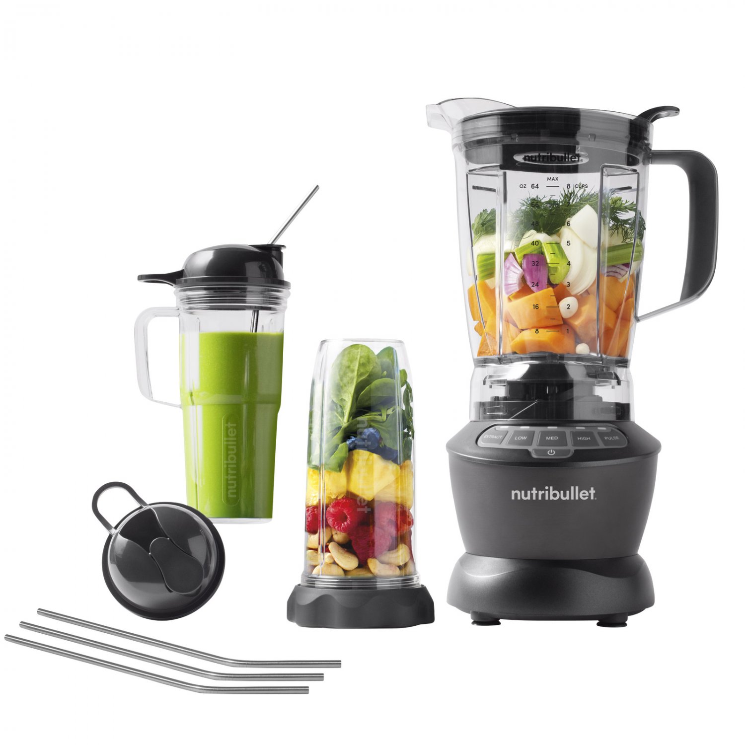 NutriBullet Blender Combo 1200W， 3 Speeds and Pulse Function BPA Free