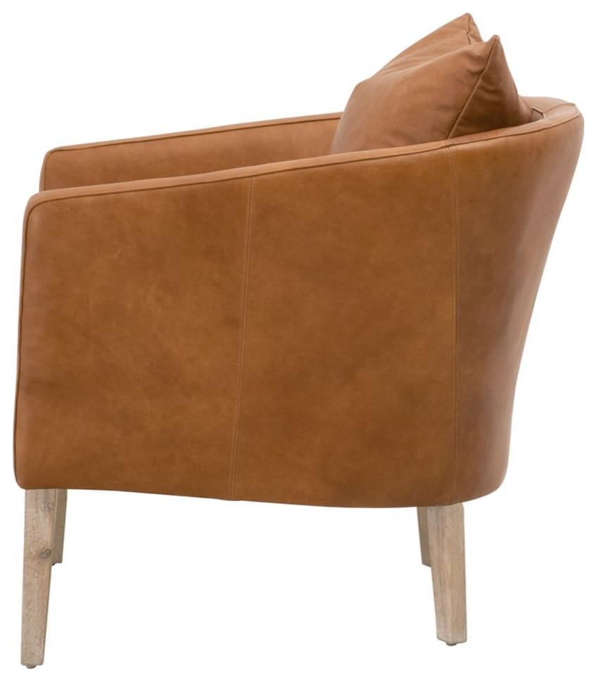 Star International Furniture Stitch  ampHand Gordon Leather Club Chair in Brown   Transitional   Armchairs And Accent Chairs   by Homesquare  Houzz