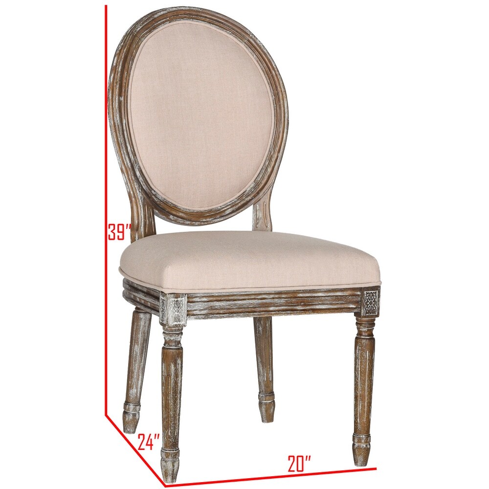 SAFAVIEH Dining Old World Holloway Beige Oval Dining Chairs (Set of 2)   19.8\