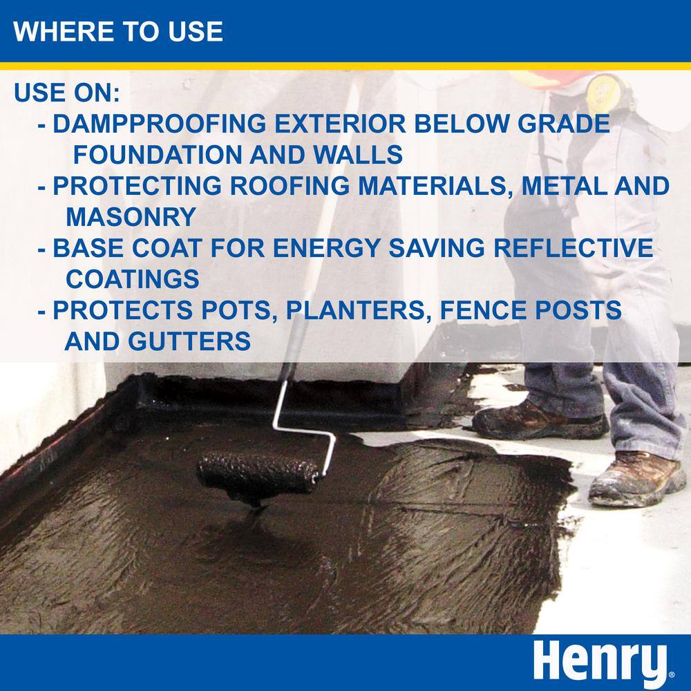 Henry 107 Asphalt Emulsion Sealer and Damp proofer Roof Coating 4.75 gal. HE107571