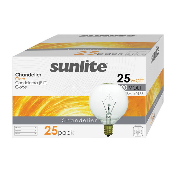 Sunlite 40153 SU 12 Pack G165 Globe Bulbs  25 Wat...