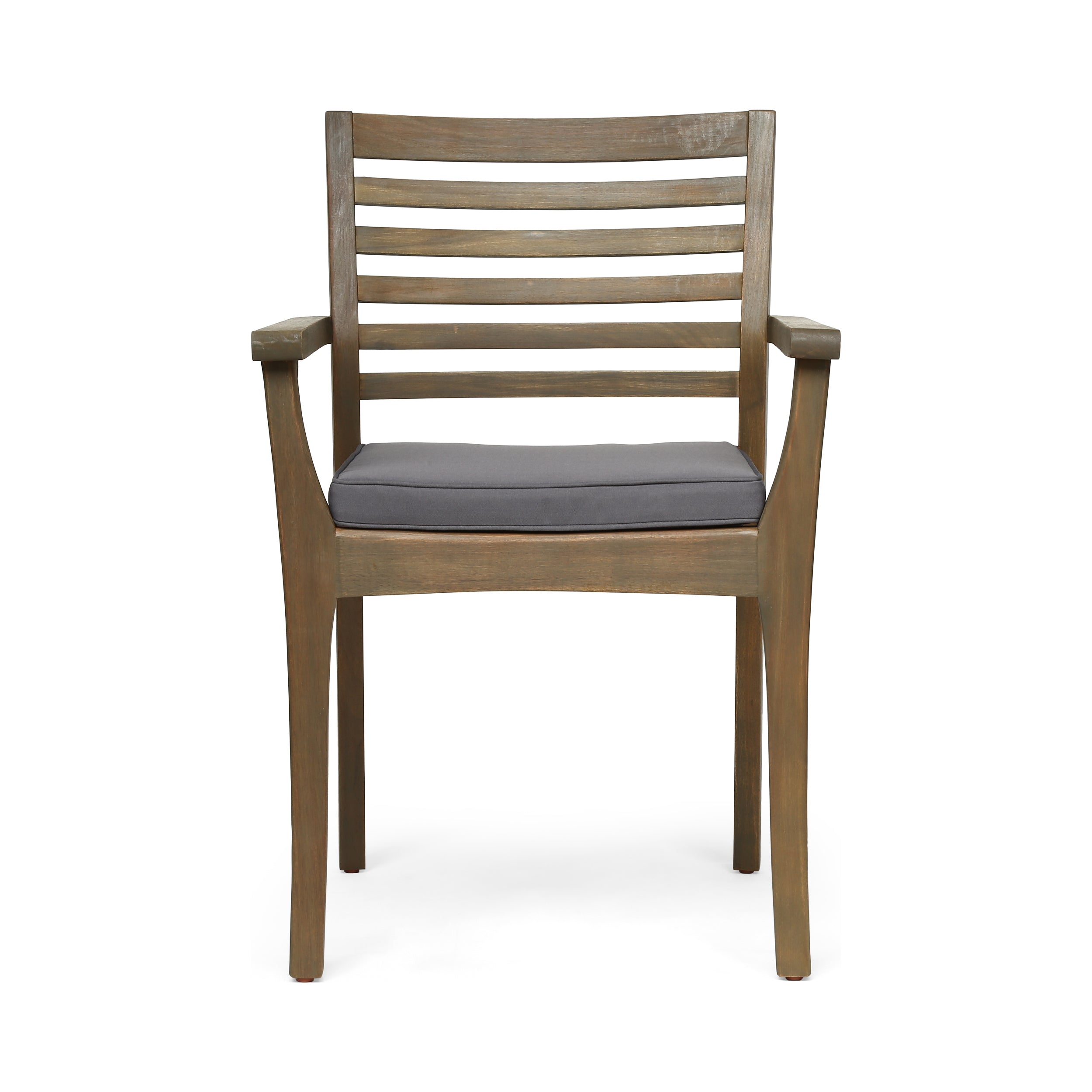 Esther Patio Dining Chairs, Acacia Wood and Outdoor Cushions