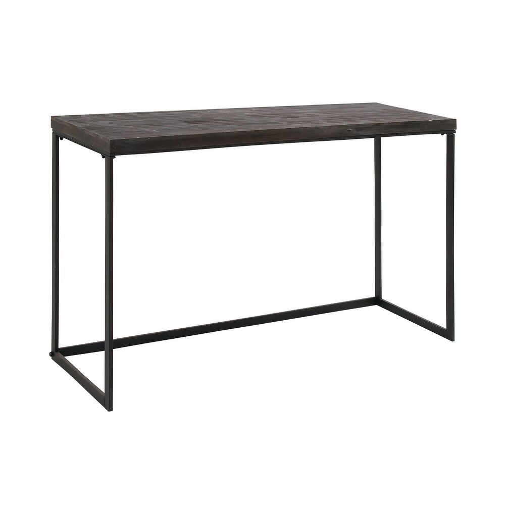 Black Wood Contemporary Console Table with Black Metal Legs