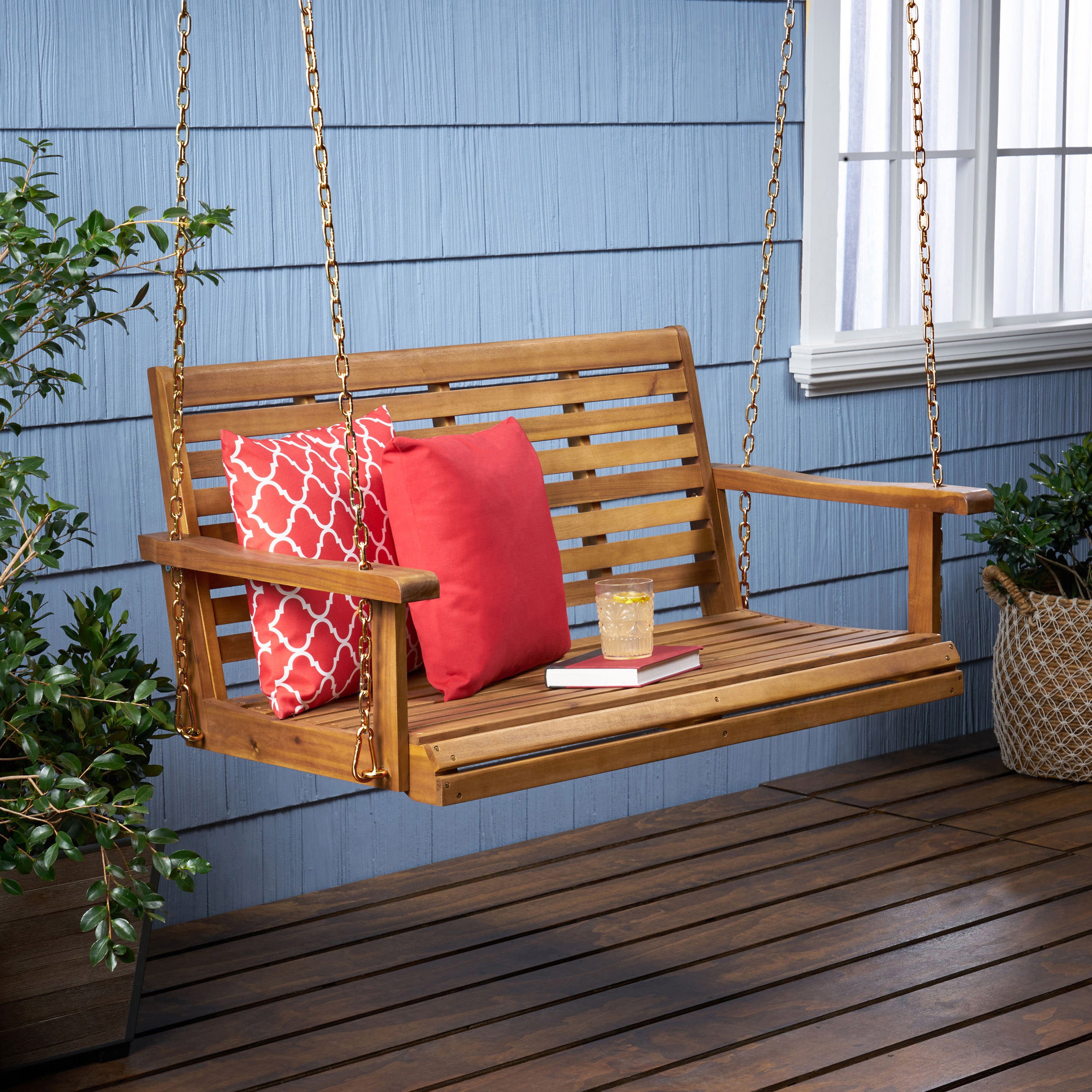 Viola Outdoor Aacia Wood Porch Swing