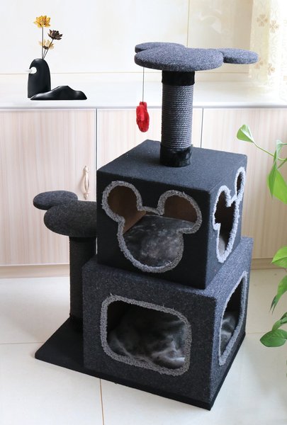 Penn-Plax Disney Cubical 39.4-in Felt Cat Tree and Condo