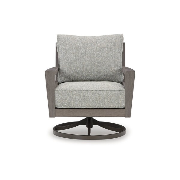 Signature Design by Ashley Hillside Barn Gray/Brown Outdoor Swivel Lounge with Cushion