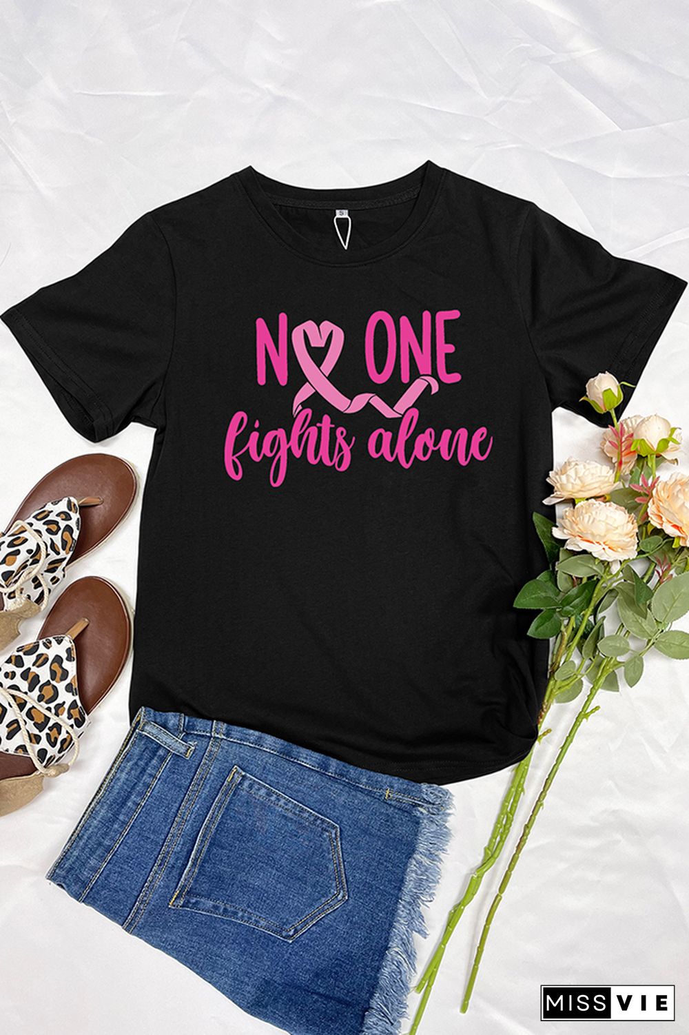 No One Fights Alone Graphic Tee Wholesale