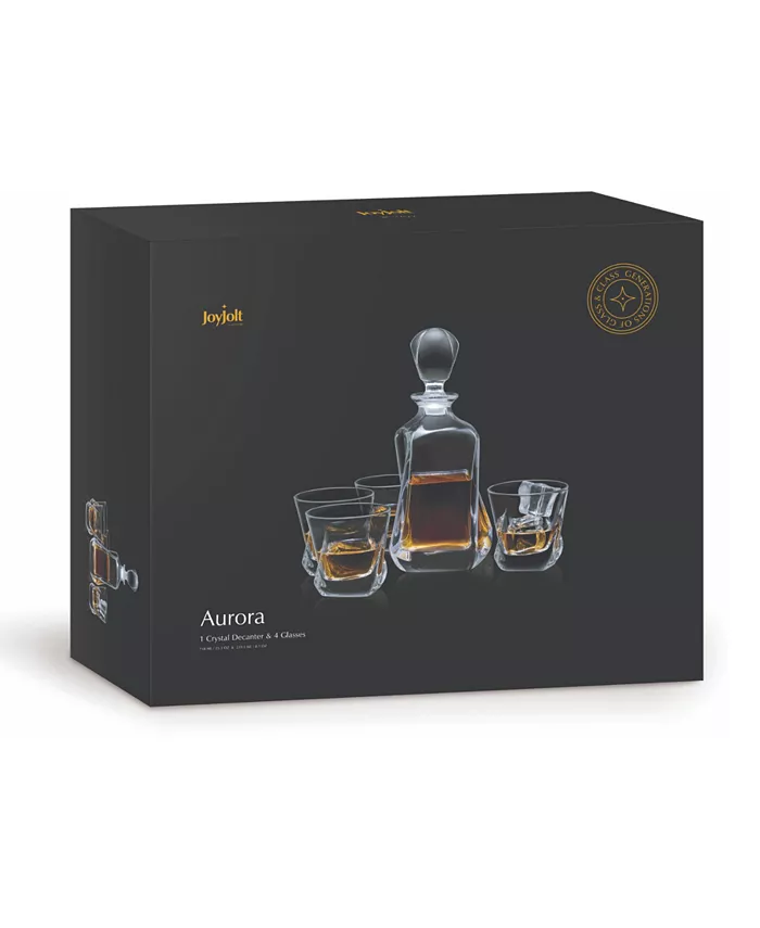 JoyJolt Aurora Whiskey Decanter Set of 5