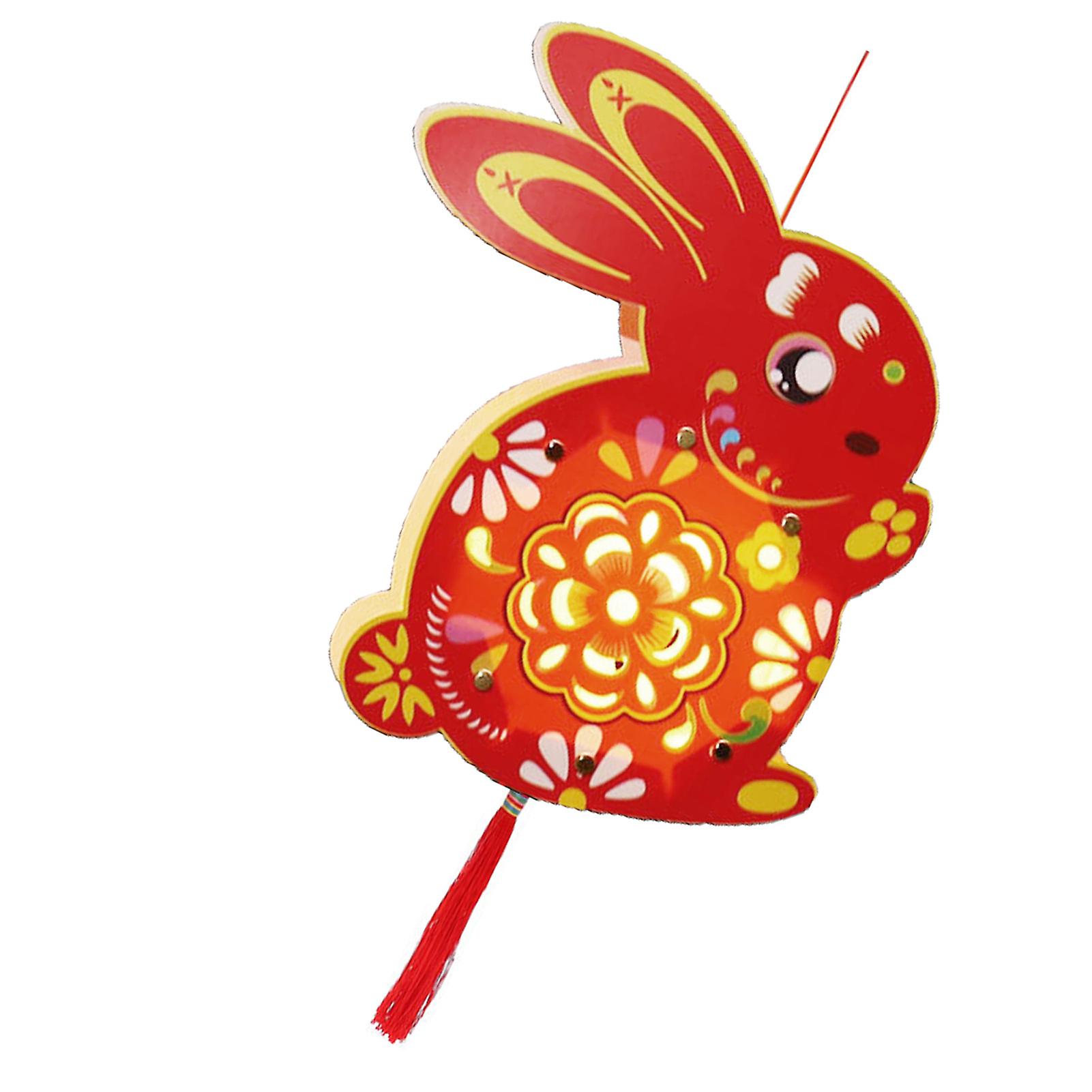 Spring Festival Rabbit Lantern，DIY Lantern Rabbit Shaped Rabbit Lantern Rabbit Hanging Lanterns Remarkable Clarity