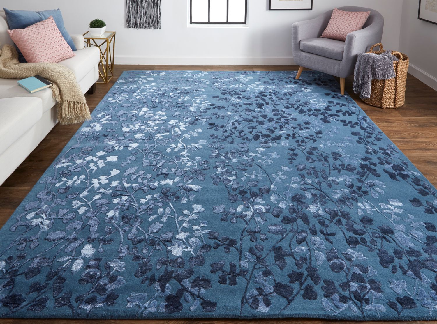 Khalo Hand Tufted Vallarta Blue and Ice Rug by BD Fine