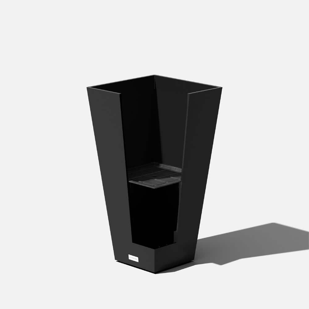 Veradek Midland 26 in. Black Plastic Tall Square Planter MV28B