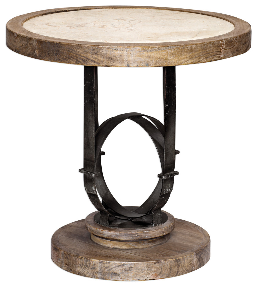 Uttermost Sydney Light Oak Accent Table   Industrial   Side Tables And End Tables   by HedgeApple  Houzz