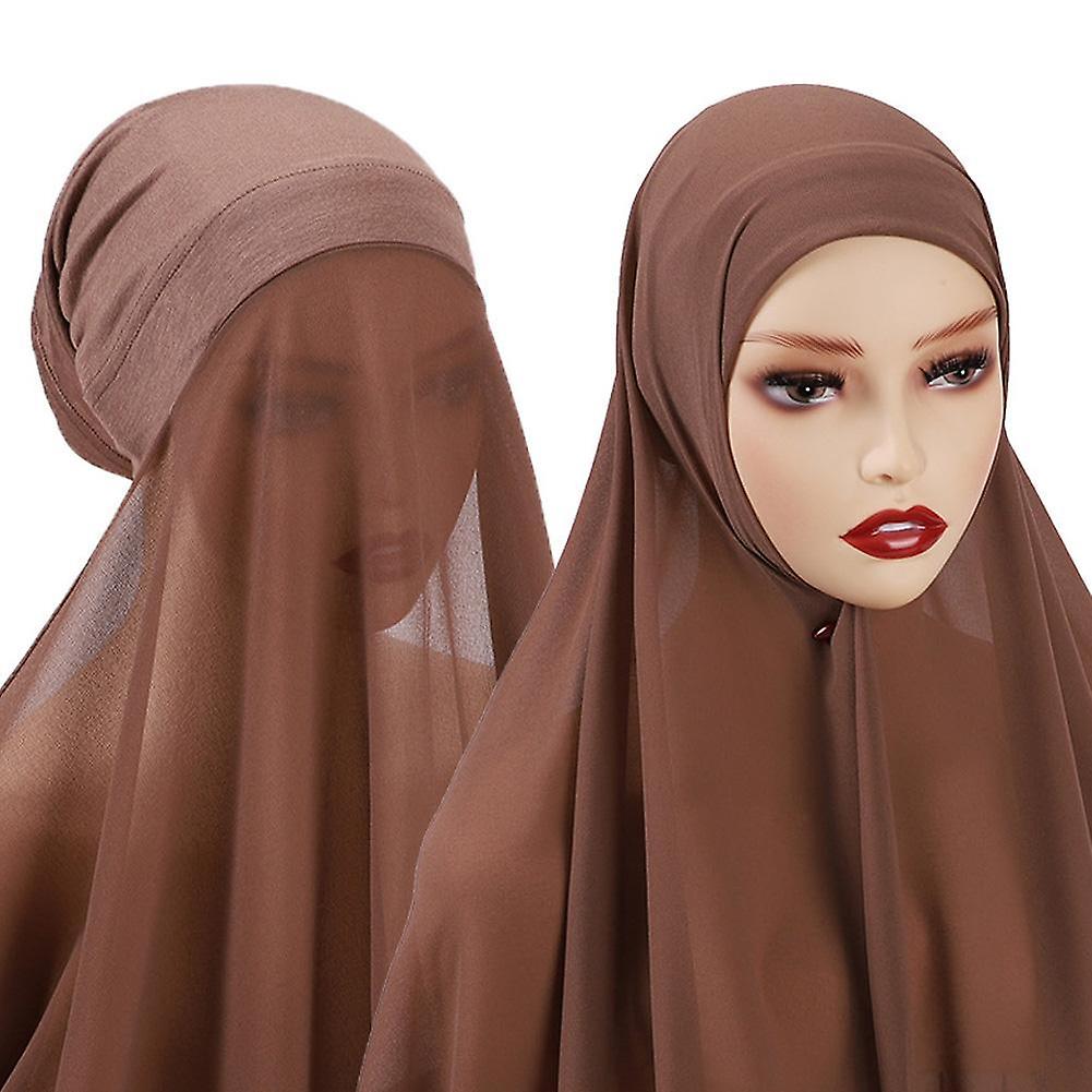 1pc Chiffon Hijab Scarf For Women Veil Instant Hijab Muslim Ladies Fashion Islam Hijab Scarf Female Musulman Wrap Headscarf