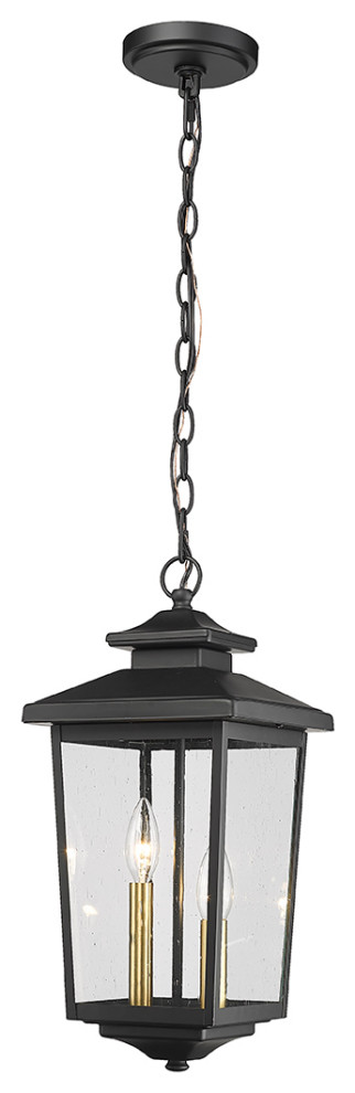 2 Light 8.3 quotPowder Coat Black Outdoor   Traditional   Outdoor Hanging Lights   by Millennium Lighting Inc  Houzz