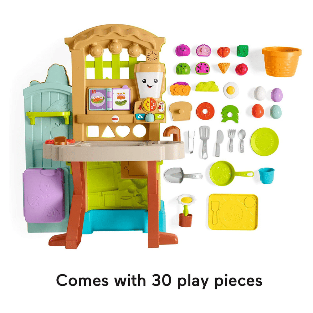 Fisher-Price Laugh Learn Grow-The-Fun Garden To Kitchen， Farm-To-Kitchen Playset