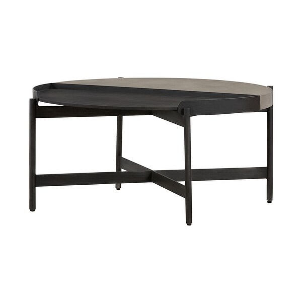 Dua Grey Concrete and Metal Round Coffee Table