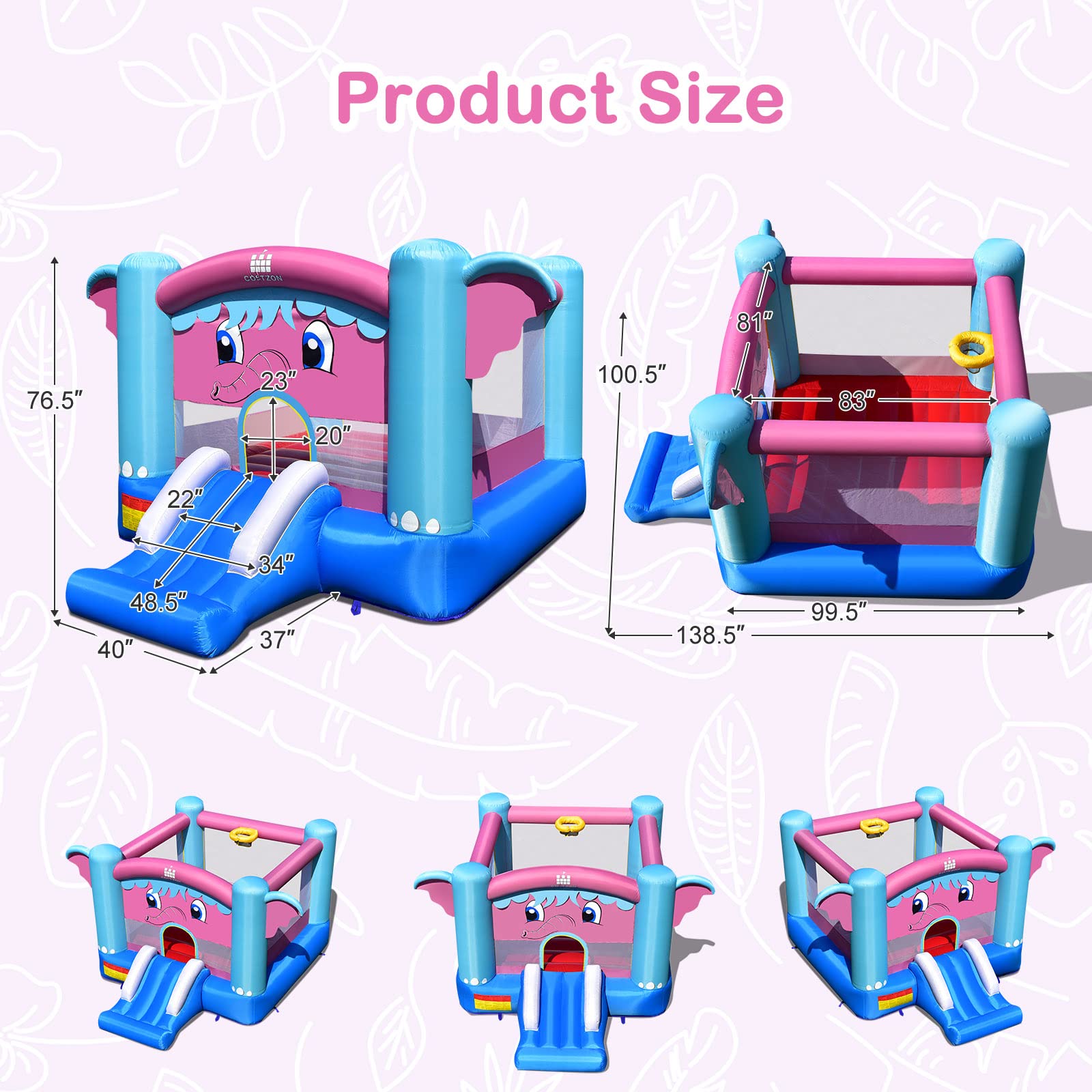 Inflatable Bounce House, 3-in-1 Bouncy House for Kids