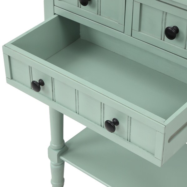 Narrow Console Table with 3 Storage Drawers and Bottom Shelf