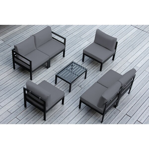 Ohana Outdoor 7pc. Cushioned Aluminum Sectional