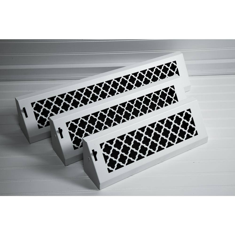 SteelCrest Tuscan 15 in. WhitePowder Coat Steel Baseboard Vent with Damper BTU15BBSWH