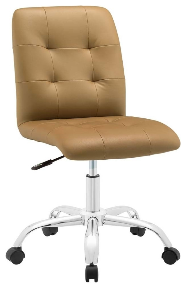 Tan Prim Armless Mid Back Office Chair   Folding Chairs And Stools   by Dot  ampBo  Houzz