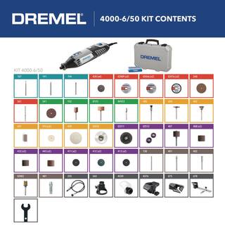 Dremel 4000 Series 1.6 Amp Variable Speed Corded High Performance Rotary Tool Kit with 50 Accessories 6 Attachments and Case 4000-650