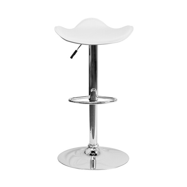 Vinyl Adjustable Height Bar Stool With Chrome Base