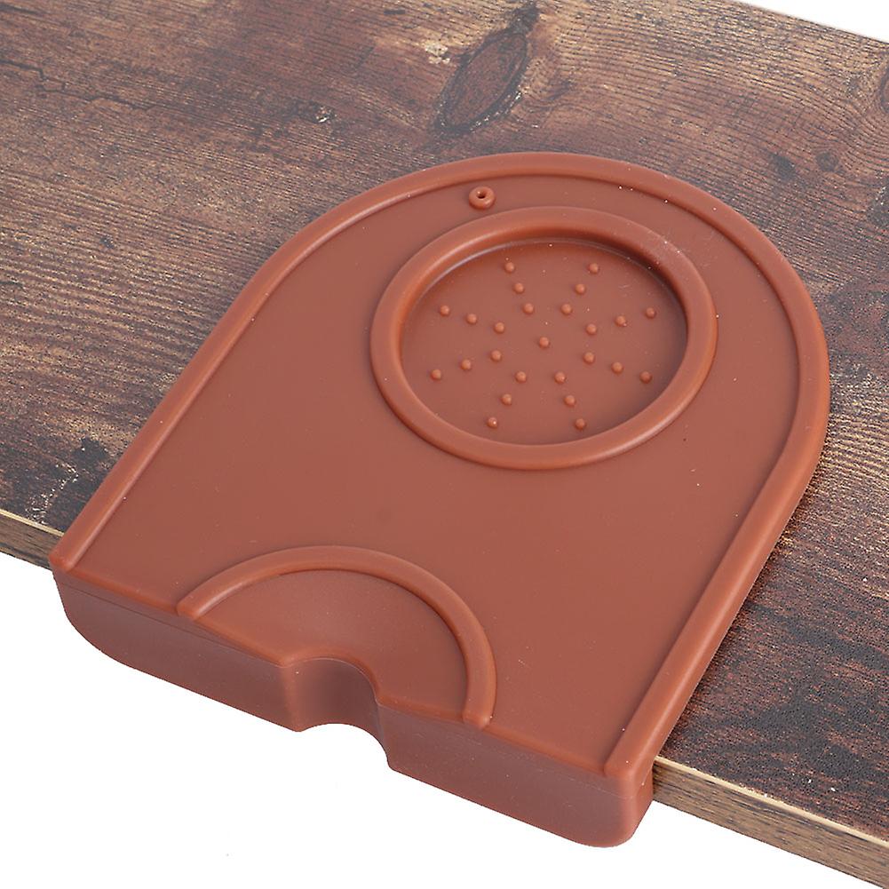 Black Multi Function Thicken Anti Skid Coffee Tamper Holder Silicone Pad Mat(brown)