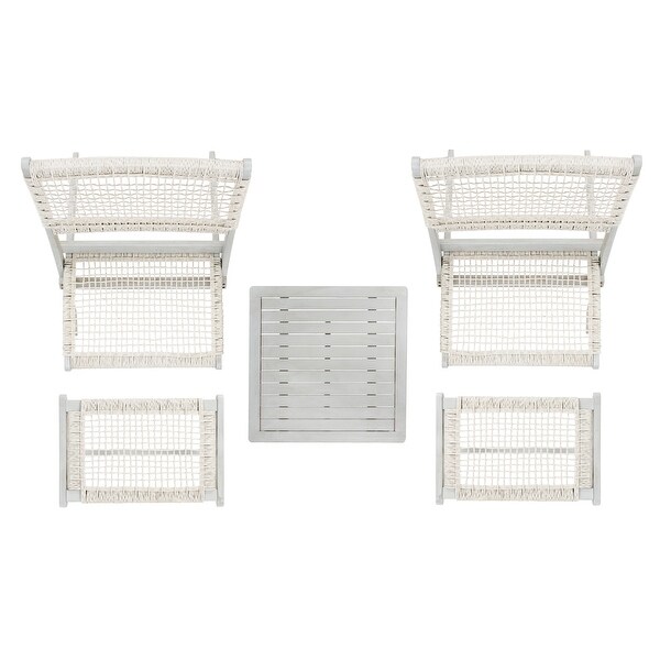 SAFAVIEH Casella Acacia/ Rope Outdoor Chair and Table Set