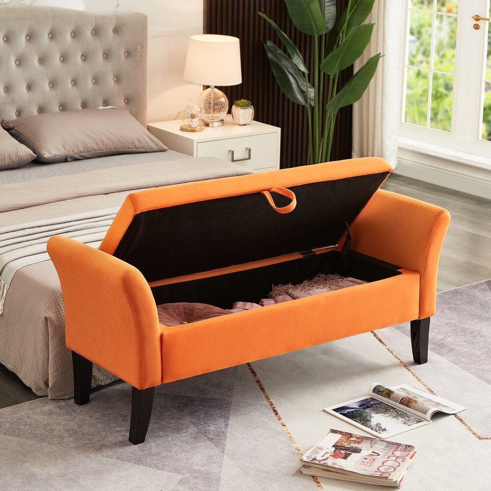 AUKFA Armed Storage Bench for Bedroom Entryway Living Room