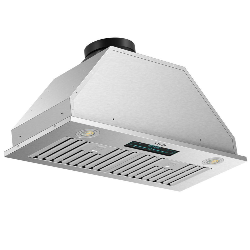 Tylza 30 in 900 CFM Convertible Ductless to Ducted Insert Range Hood in Stainless Steel with Charcoal Filter 2 3Watt LED