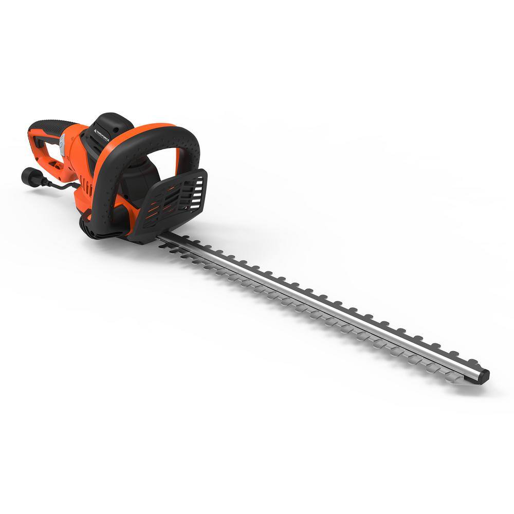 YARD FORCE 24 in. 6 Amp Corded Electric Hedge Trimmer with Rotating Handle with Bonus PPE Kit YF624HT