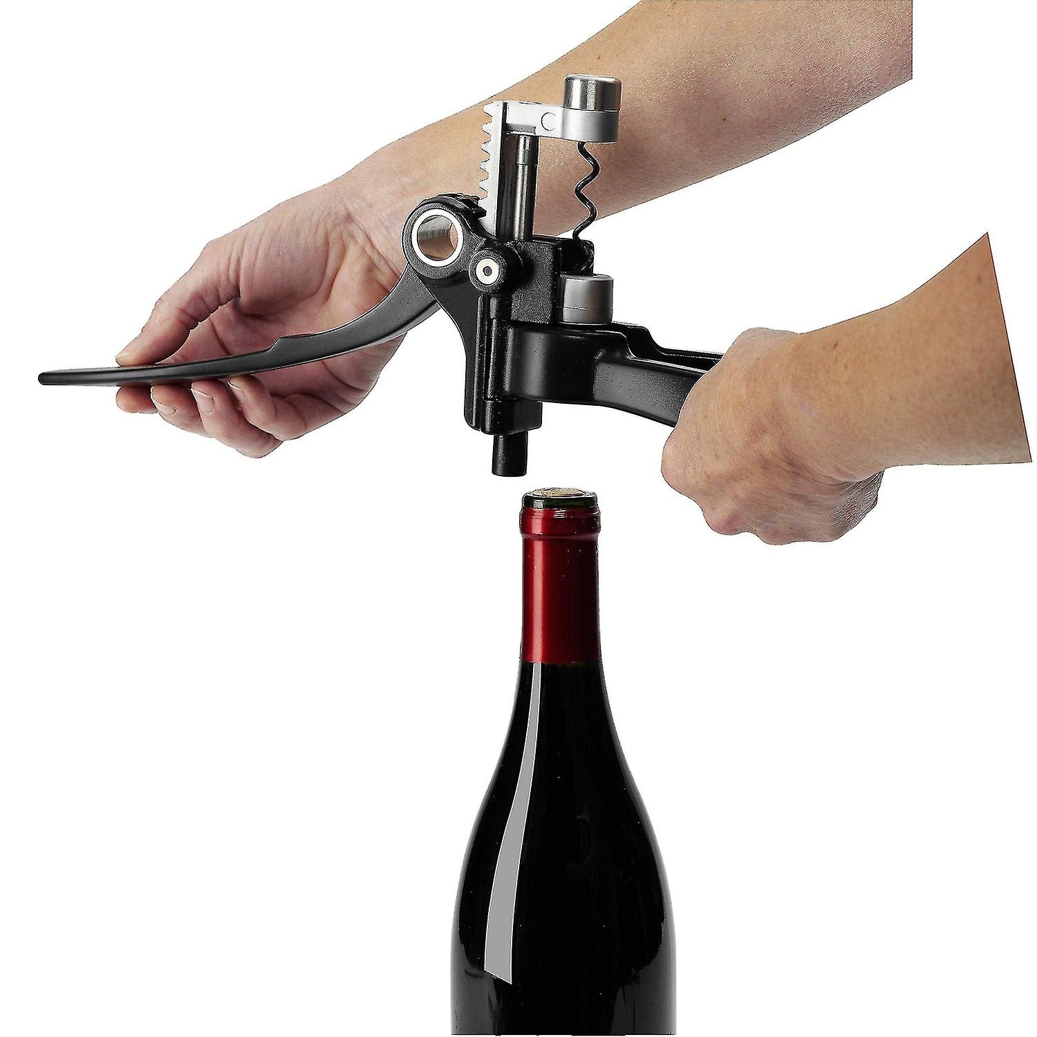 Lever Corkscrew And Foil Cutter Wine Accessory Gift Set For All Cork Types