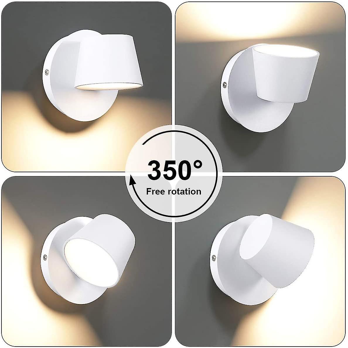 Modern Led Wall Light Reading Wall Light 350 Swivel Nordic Style Led Wall Spot Light Indoor Wall Lamp For Bedroom Living Room Staircase Hallway， Whit