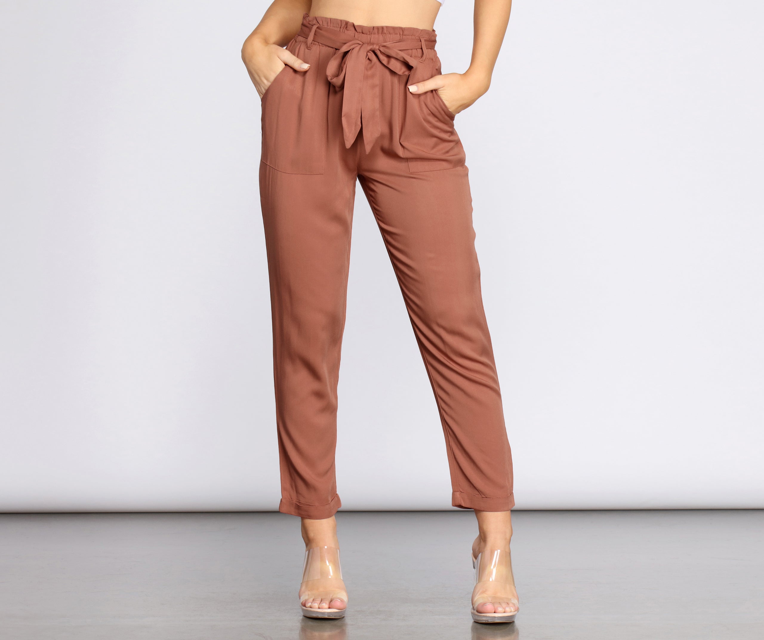 Tied and Tapered Paperbag Pants