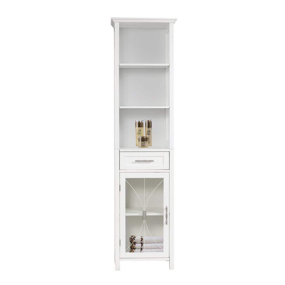 Teamson Home Victorian 17 in W x 65 in H x 1312 in D Bathroom Linen Storage Cabinet in White