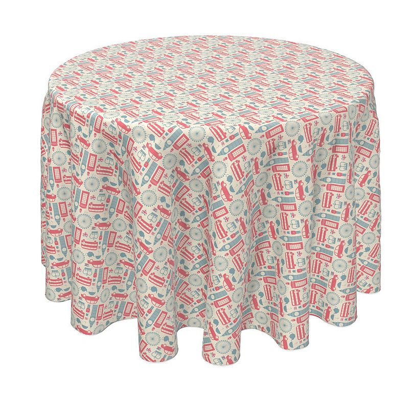 Round Tablecloth， 100% Polyester， 90 Round， London Calling