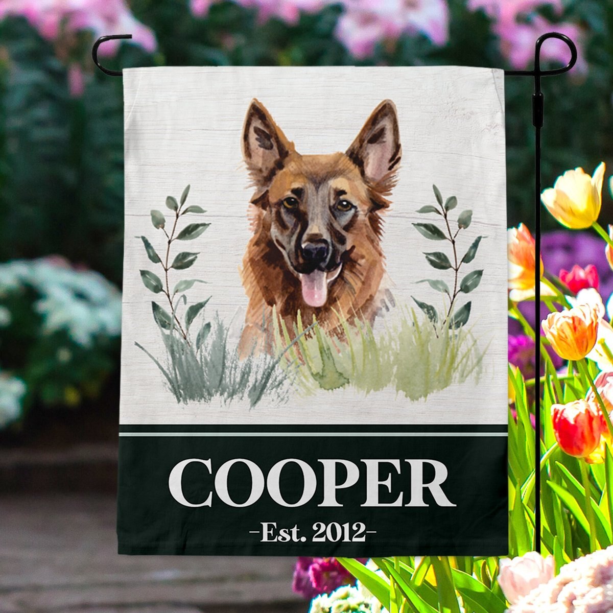 904 Custom Personalized Dog Breed Botanical Garden Flag