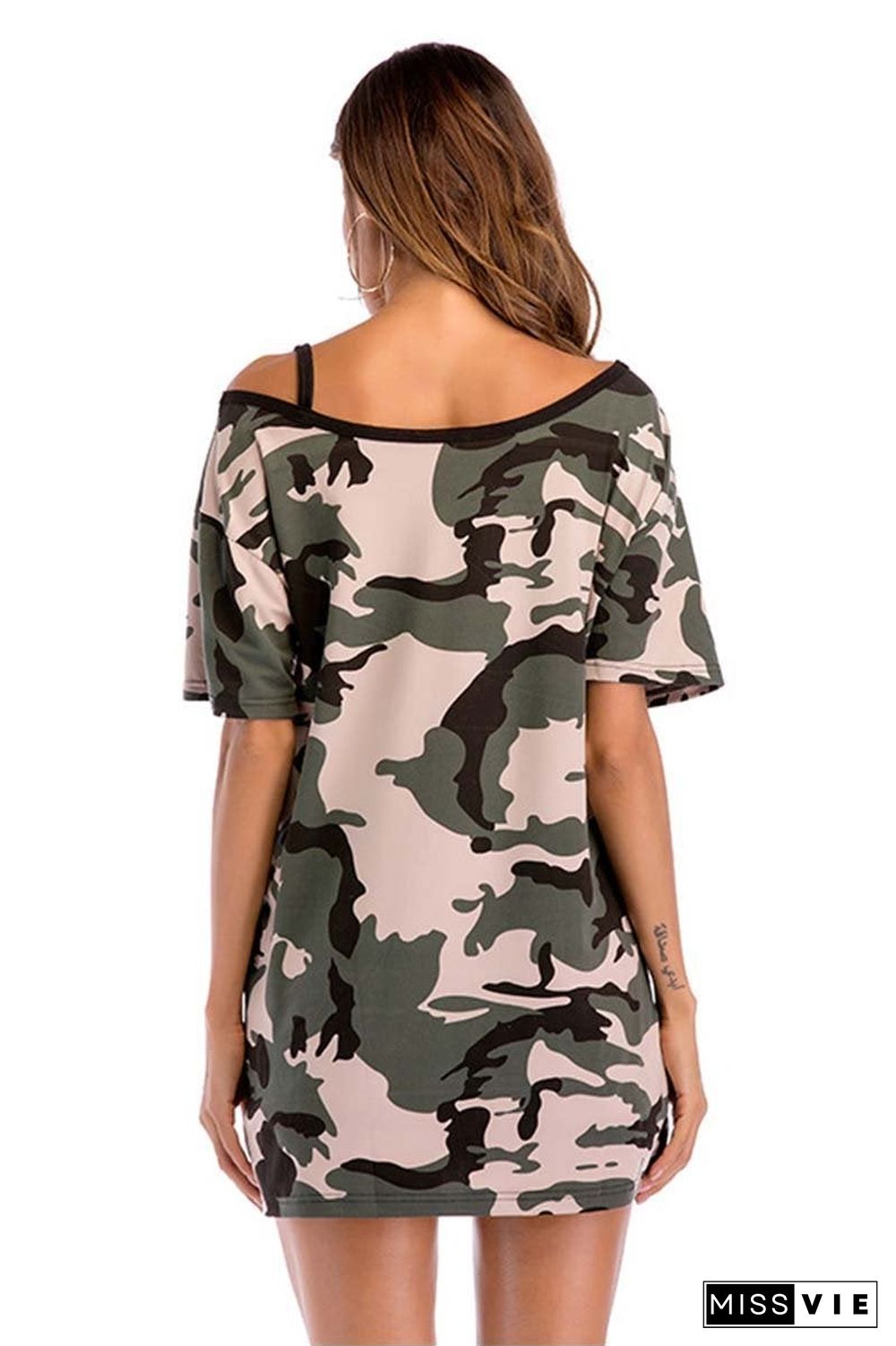 Camouflage Strapless T-shirt