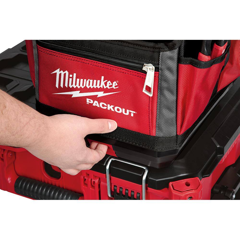 MW 10 in. PACKOUT Tote with 11-in-1 Multi-Tip Screwdriver with Square Drive Bits 48-22-8310-48-22-2761