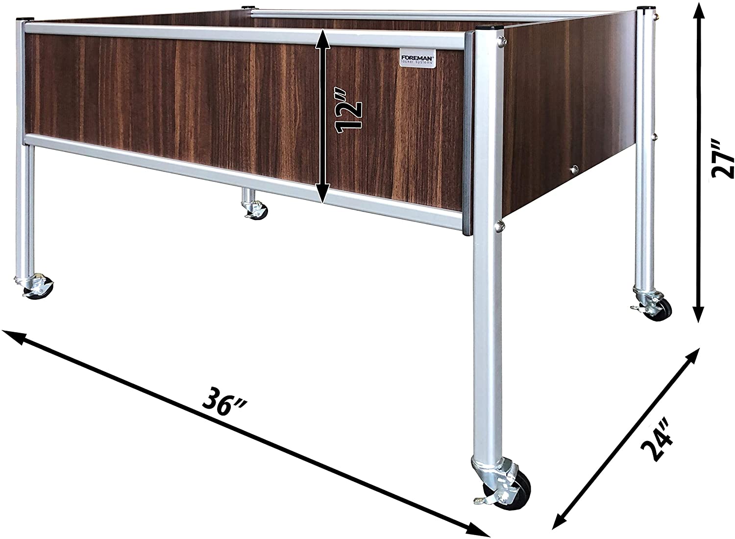 Foreman Raised Garden Bed 36”Lx24”Wx27”H 10 Year Warranty Premium HPL Plastic Wood Grain Aluminum Legs with Lockable Wheels Elevated Planter Box for Backyard Patio Balcony, Tosca